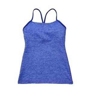LULULEMON Power Y Tank Heathered Pigment Blue Size 8